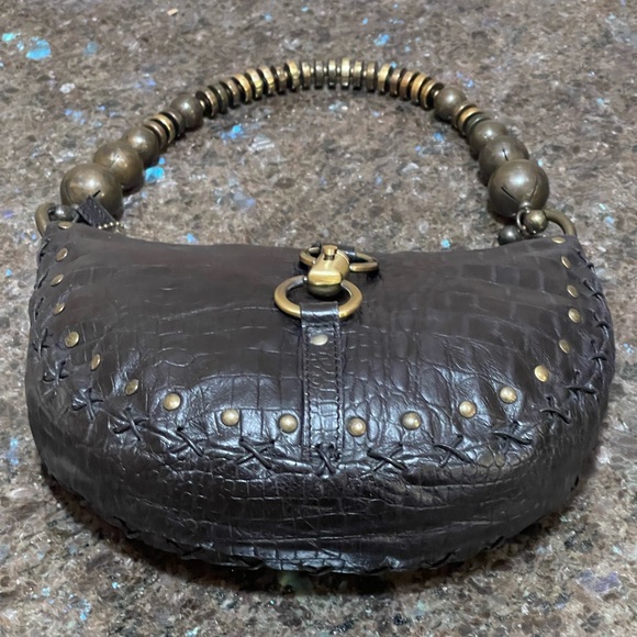 Entra reptile embossed shoulder bag - Picture 10 of 14